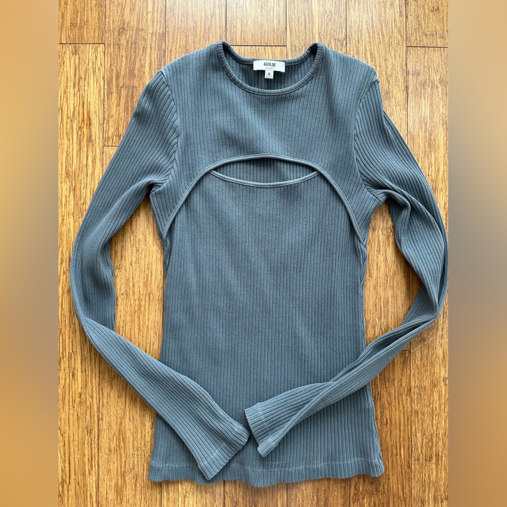 AGOLDE Lyza Cut Out Rib Top M